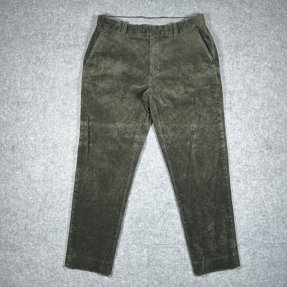 Brooks‎ Brothers Corduroy Pants Men's Size 34(32x28) Green Milano Fit Old Money